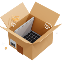 box with laptop inside icon